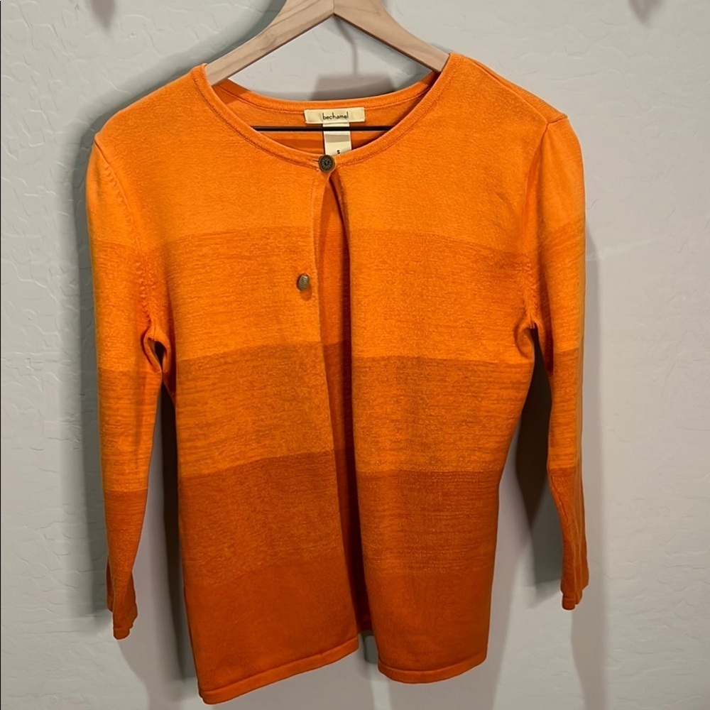 Bechamel Cardigan Sweater Gradient Orange Ombré Sunset Rust Fall Autumn Jacket